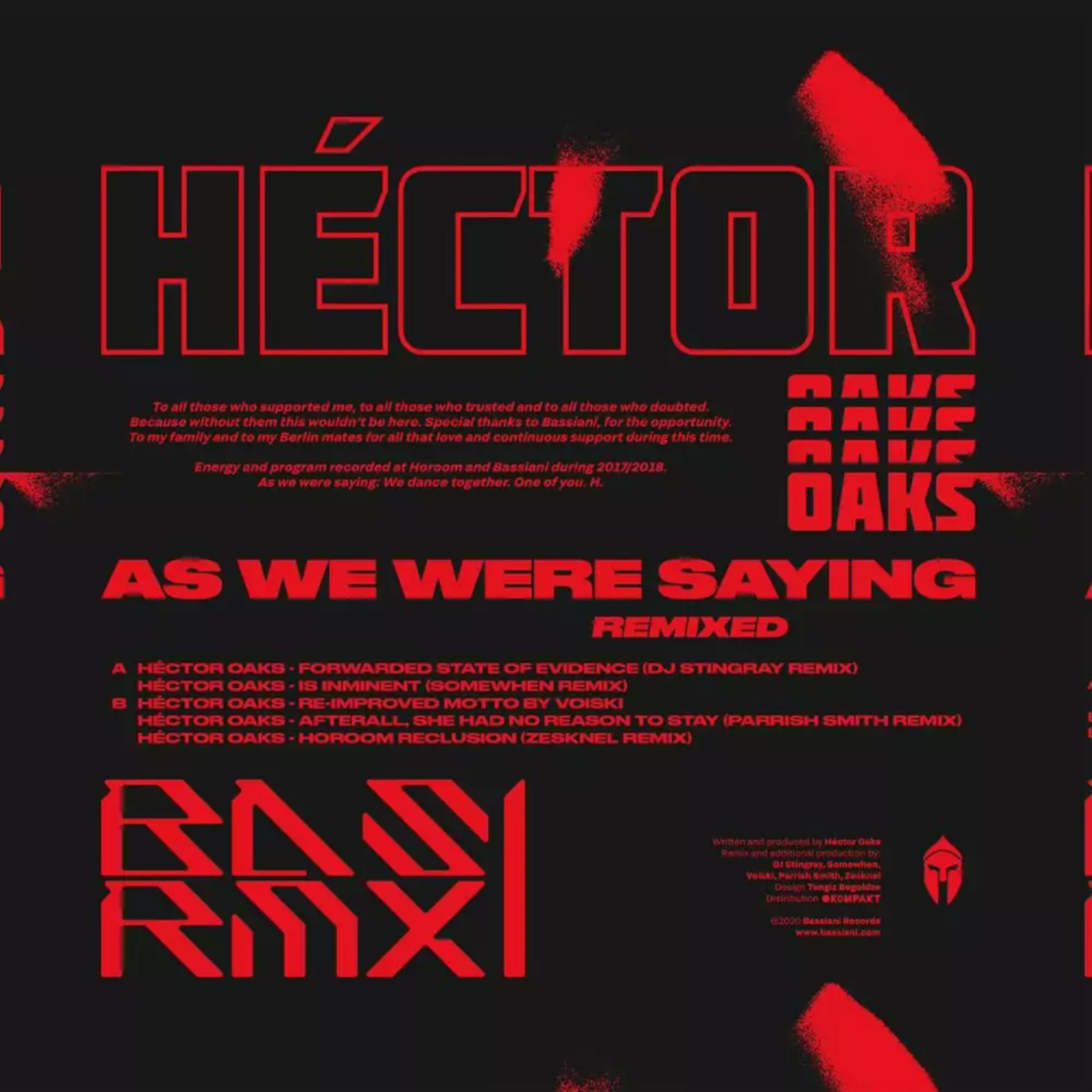 Artwork for As We Were Saying Remixes  by Héctor Oaks, Dj Stingray, Ibon...