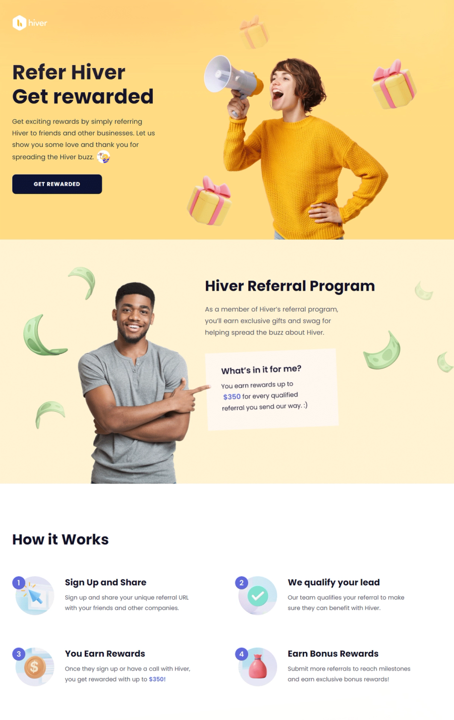 Hiver referral program example