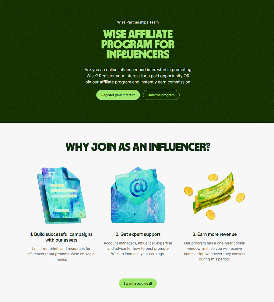 wise bank affiliate program