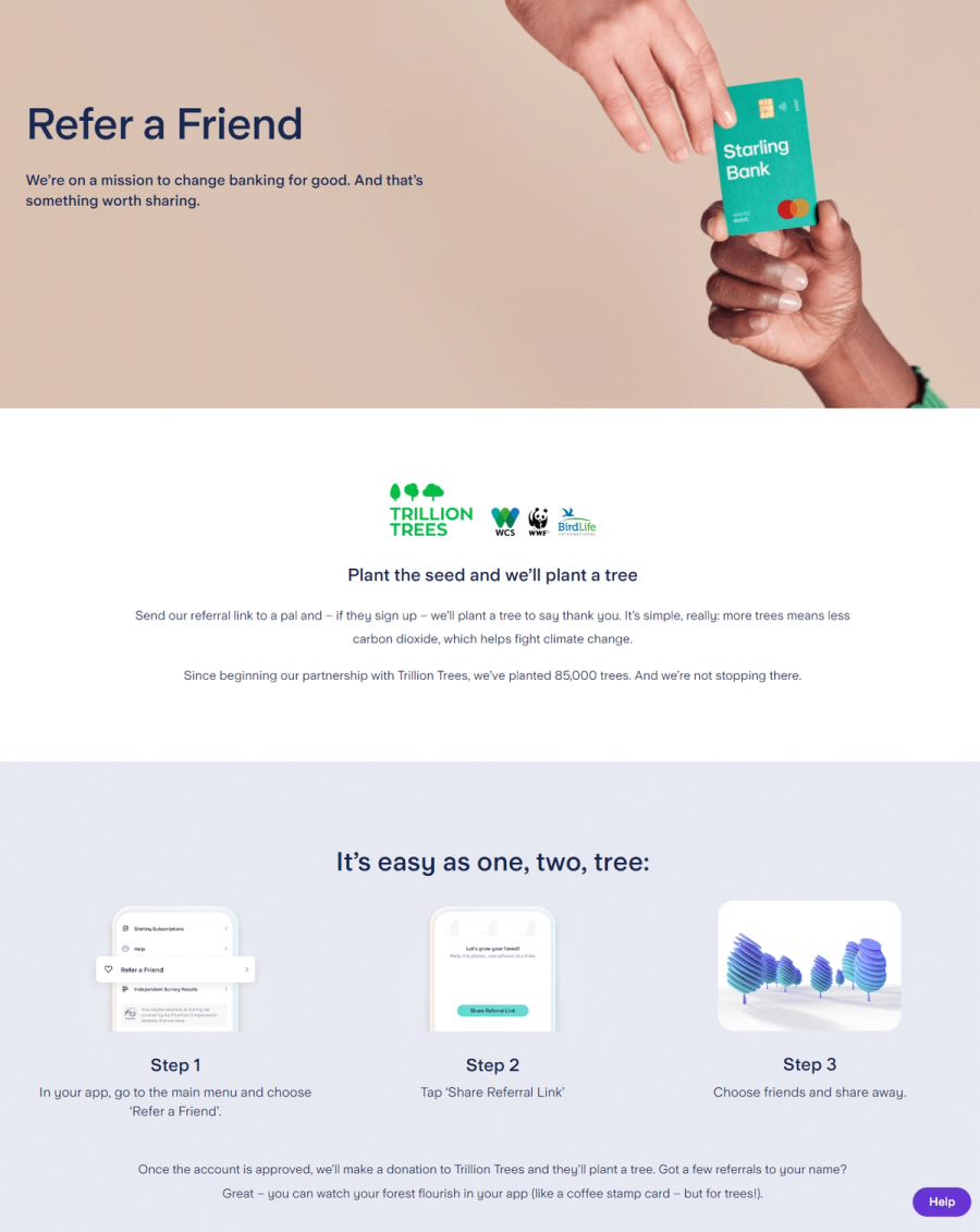 bank refer a friend plant a tree