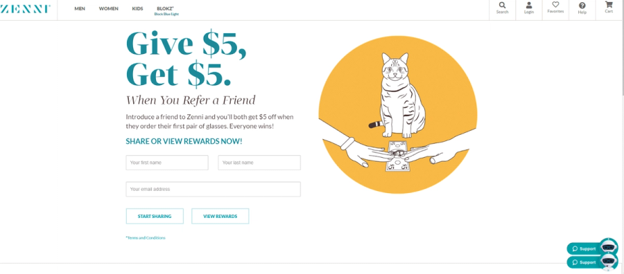 zenni referral page example