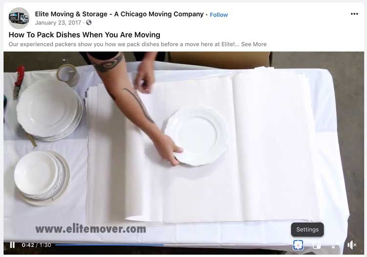 Elite mover packing dishes