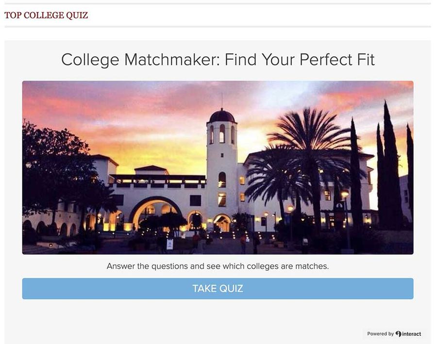 Forbes interactive college quiz