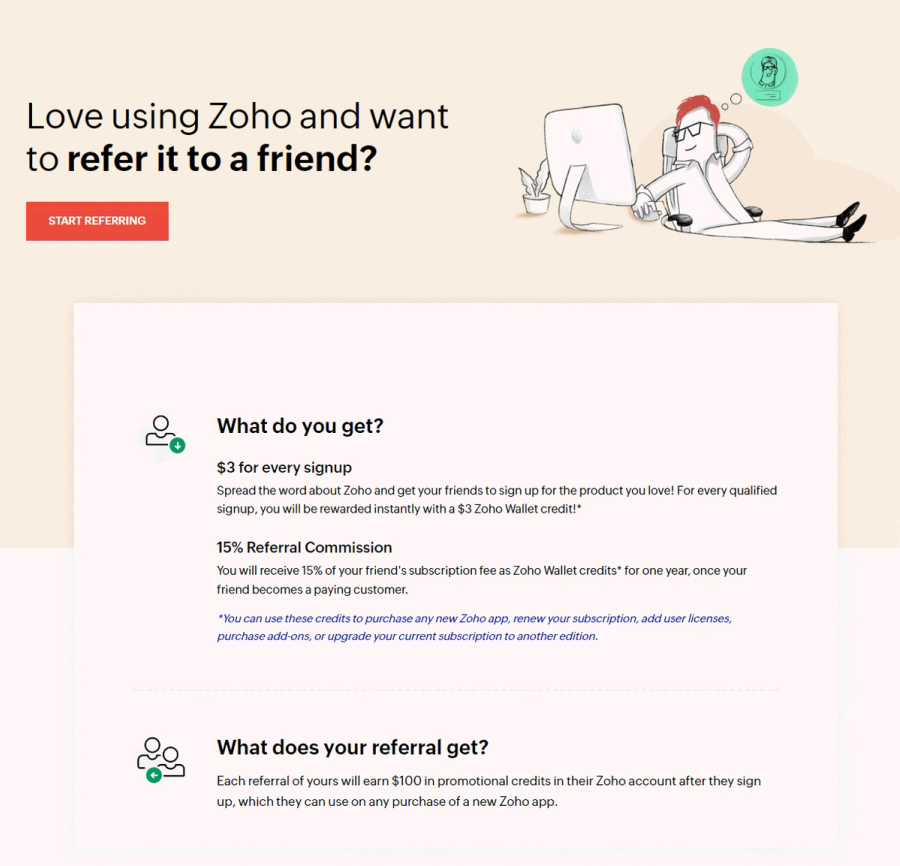 zoho referral rewards