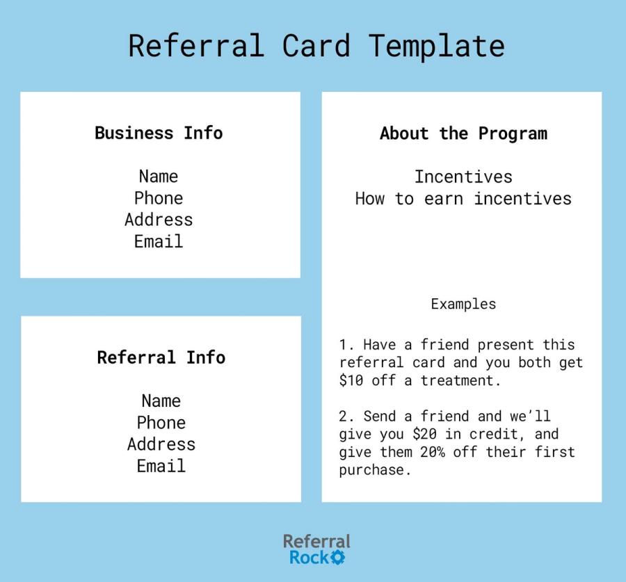 Referral card template
