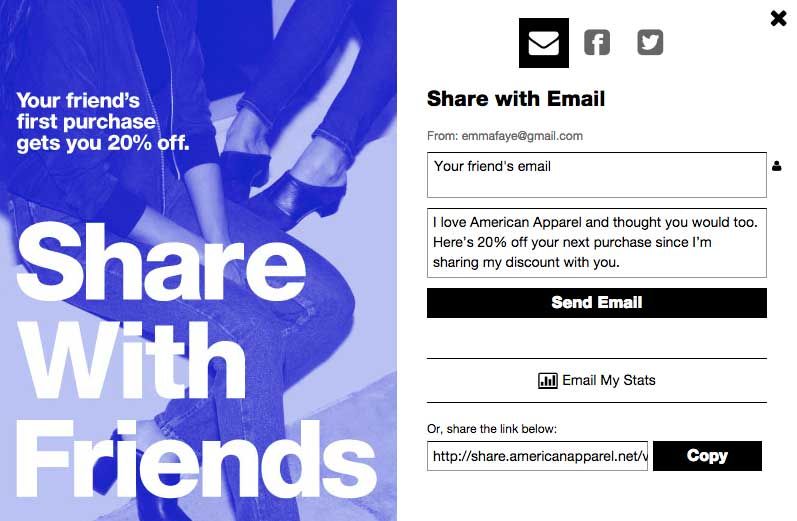 American apparel referral program