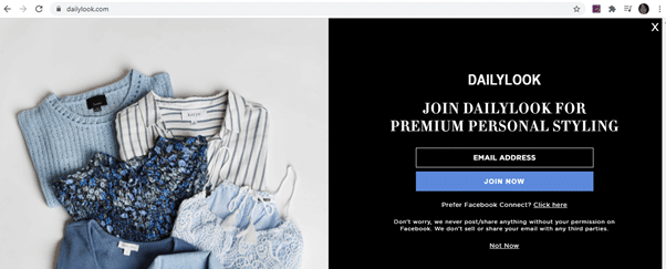 dailylook call to action example