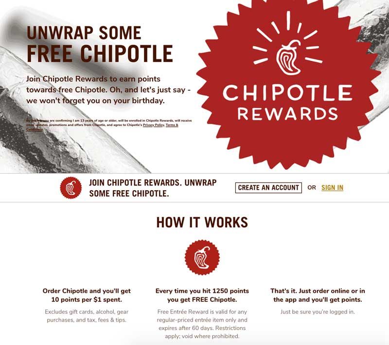 Chipotle rewards