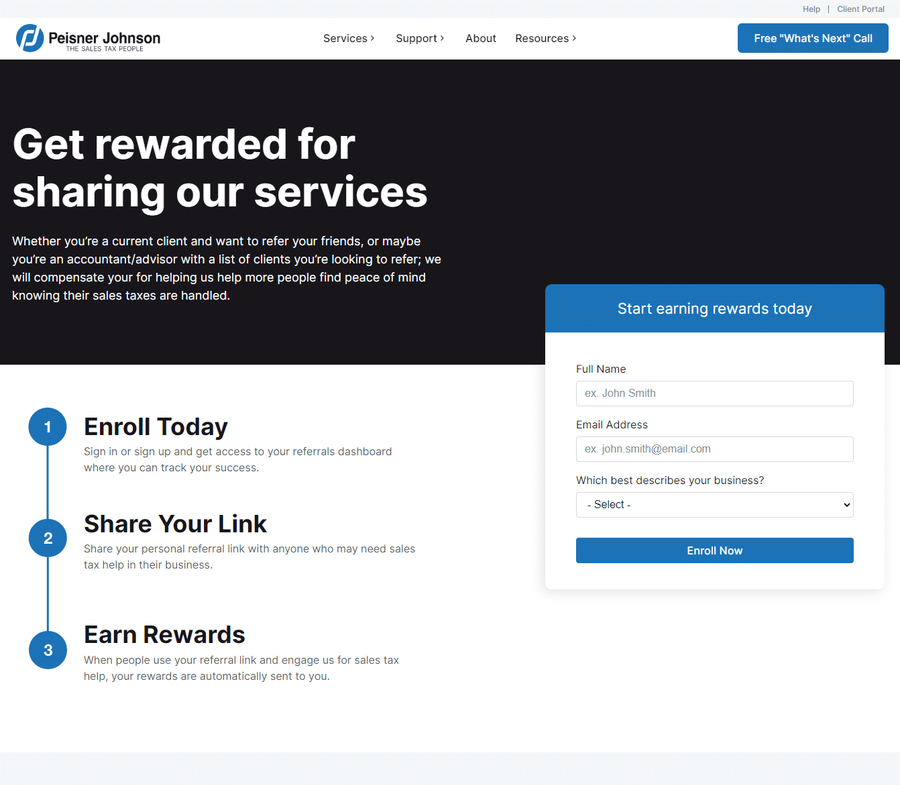 peisner johnson tax referral program