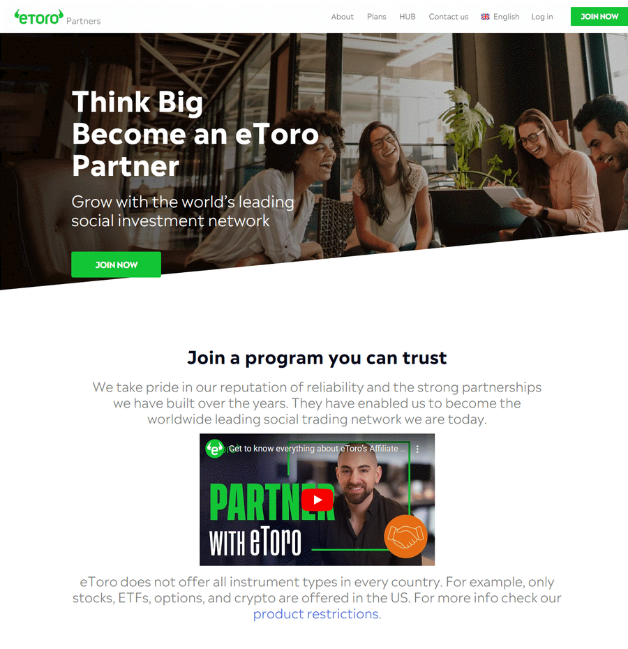 etoro financial services affiliate marketing