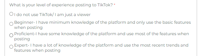 tiktok skills ambassador question