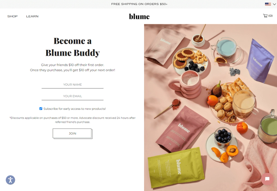 blume refer a friend