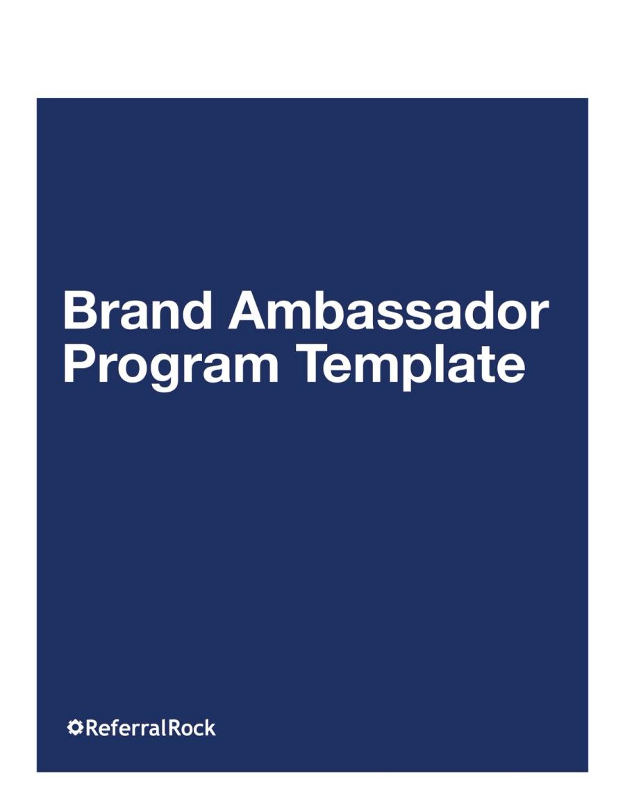 brand ambassador program template