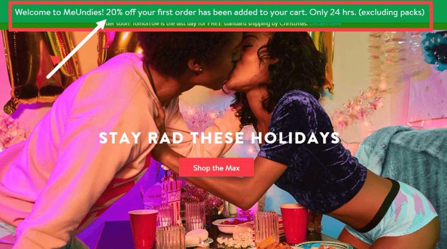 Meundies referral landing page