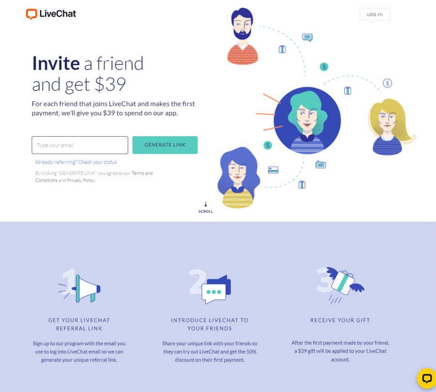 livechat referral program
