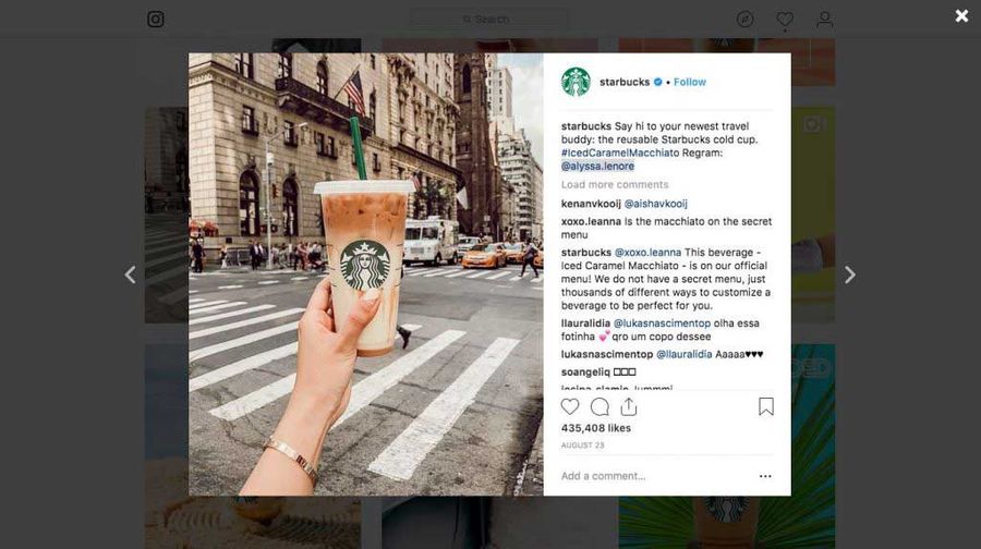 Starbucks social media