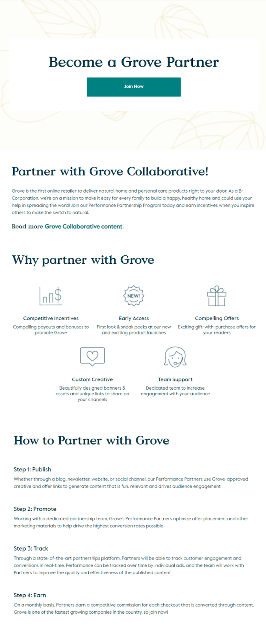 grove direct to consumer affiliate marketing