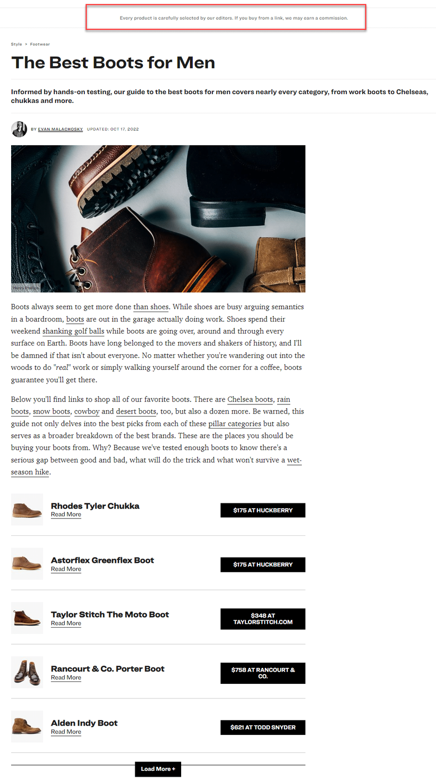 comparison site affiliate
