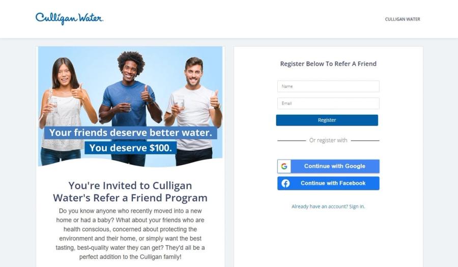 culligan water referral program