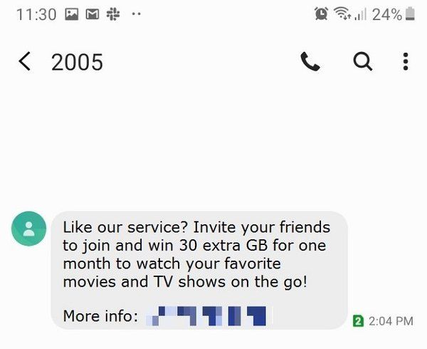 messente referral sms
