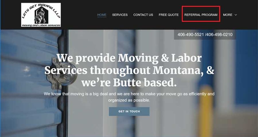Get moving referral program