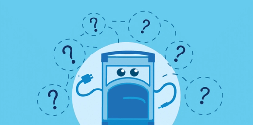 Referral Rock character surrounded by questions marks and a confused face