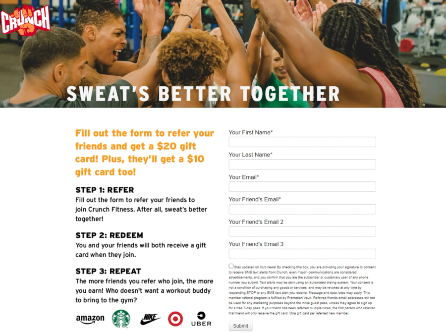 crunch fitness referral program