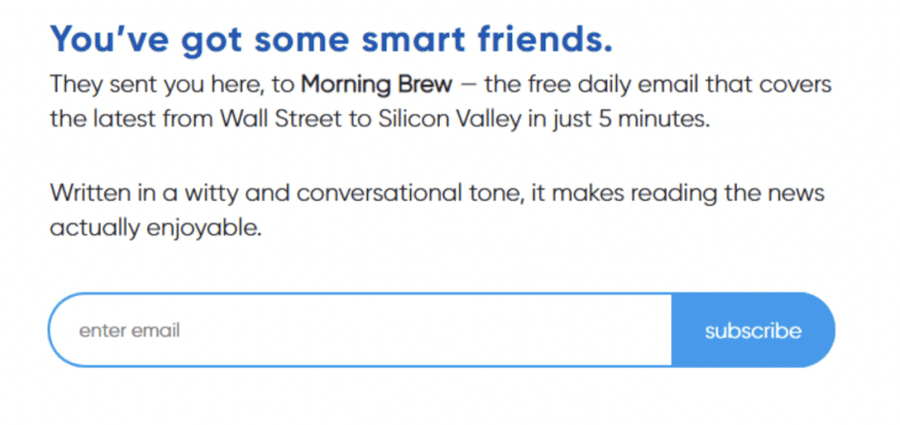 morning brew smart friends landing