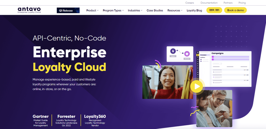 Antavo software homepage
