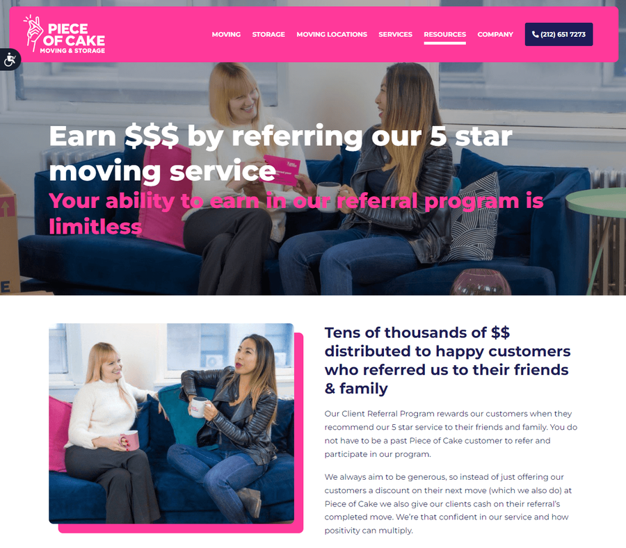 piece of cake moving referral program