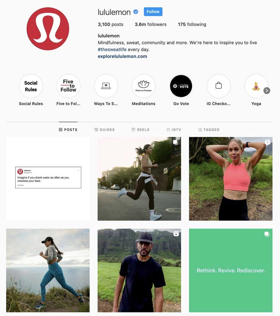 Customer advocacy lululemon instagram
