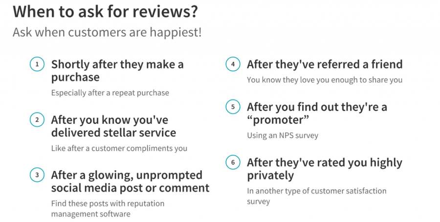 when to ask for reviews