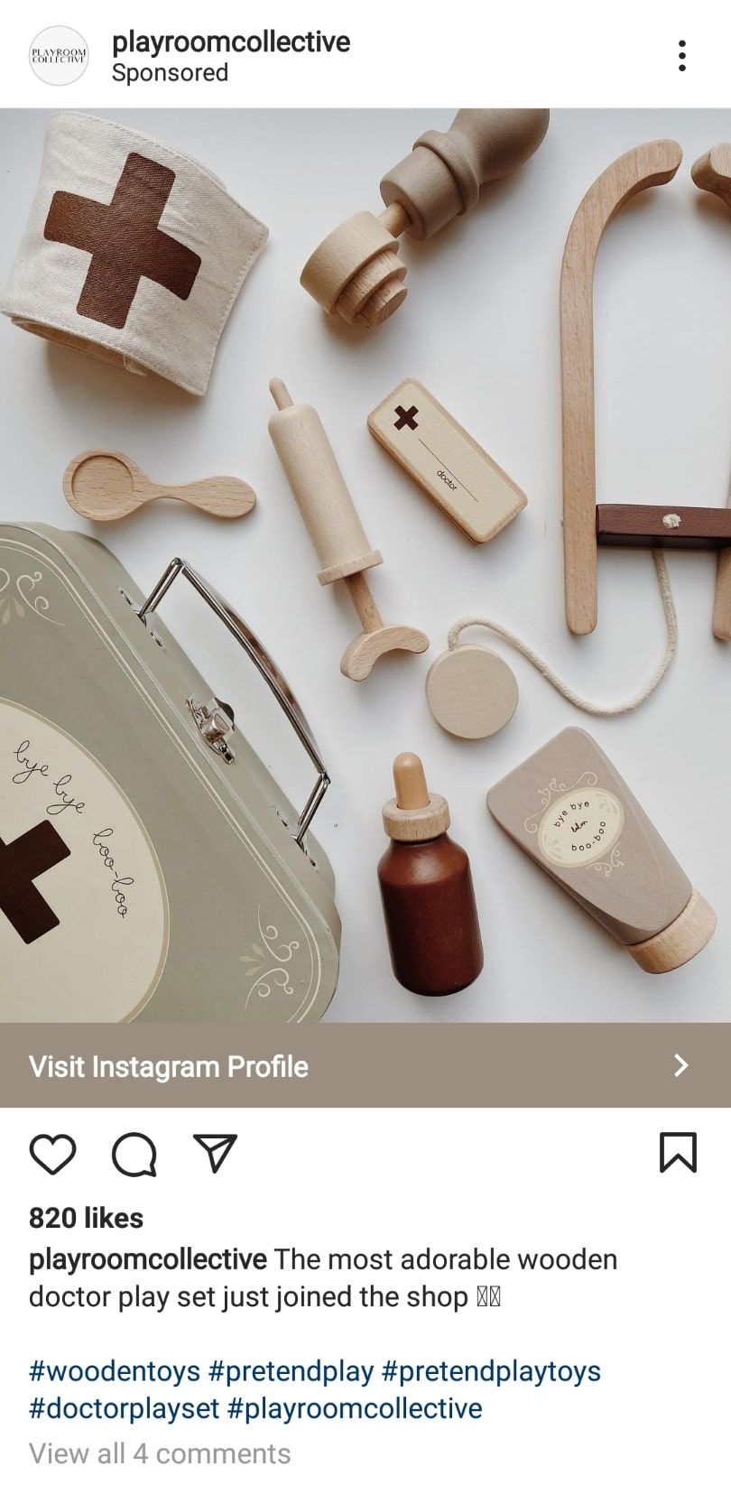 wooden doctor kit paid ad