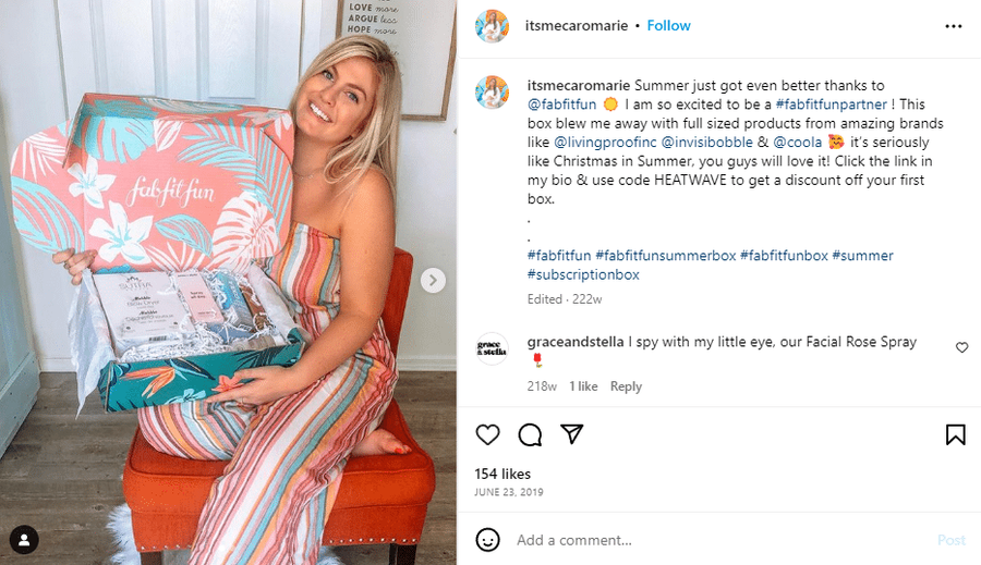 caromarie influencer referral