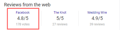 reviews from the web my business listing