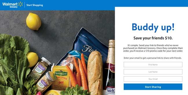 Walmart referral program call to action