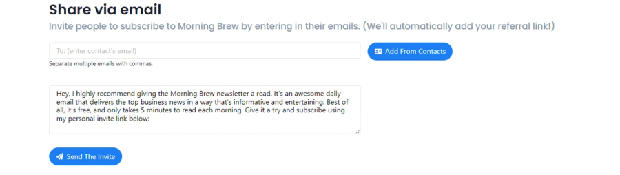 morning brew referral program message