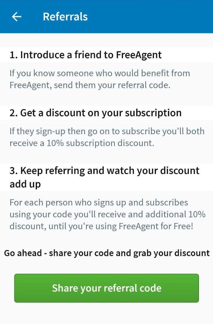 freeagent b2b referral program