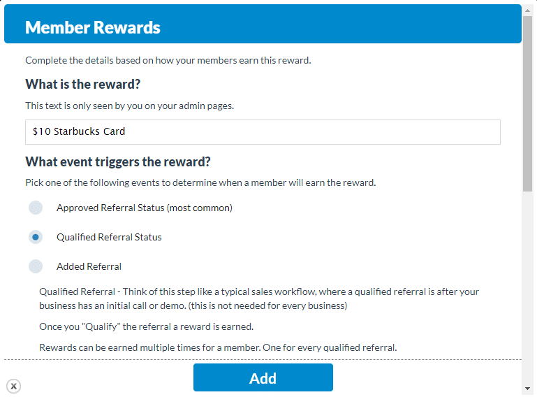 rr multi-step referral rewards for member