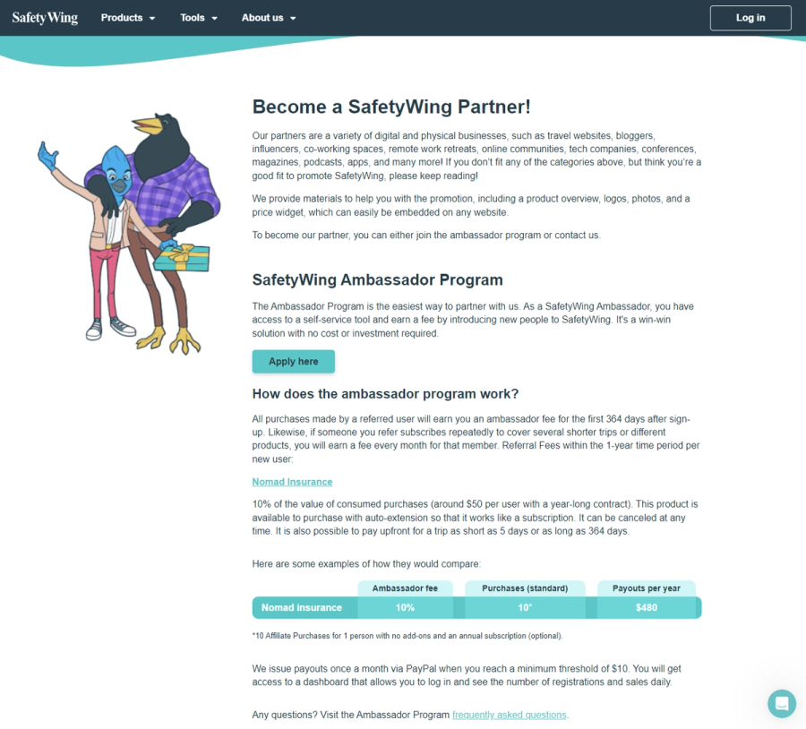 safetywing insurance affiliate marketing program