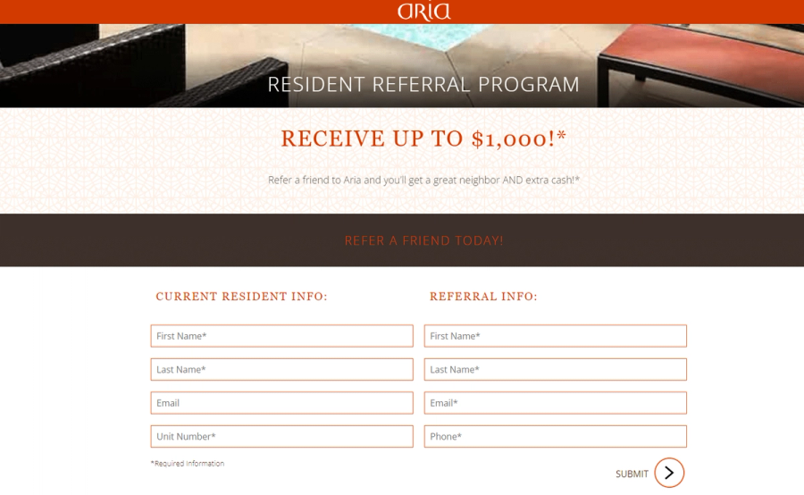 aria resident referral program