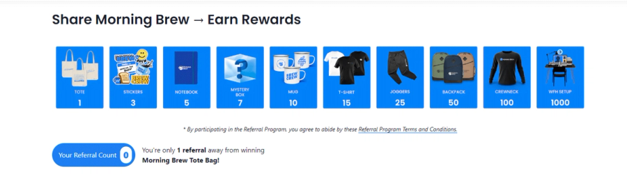 morning brew reward tiers