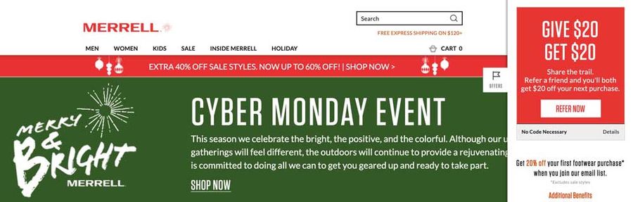 Merrell home page
