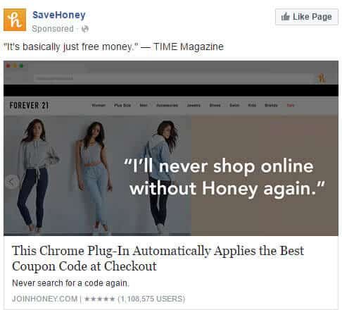 savehoney social media post
