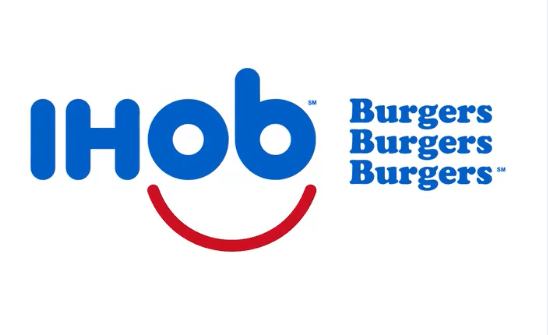 Updated IHOP logo to IHOb with the words "burgers" next to it to explain the change