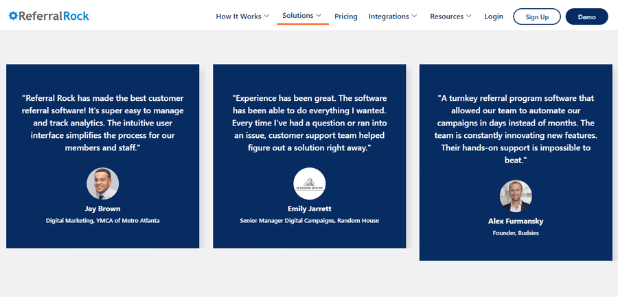 referral rock customer references