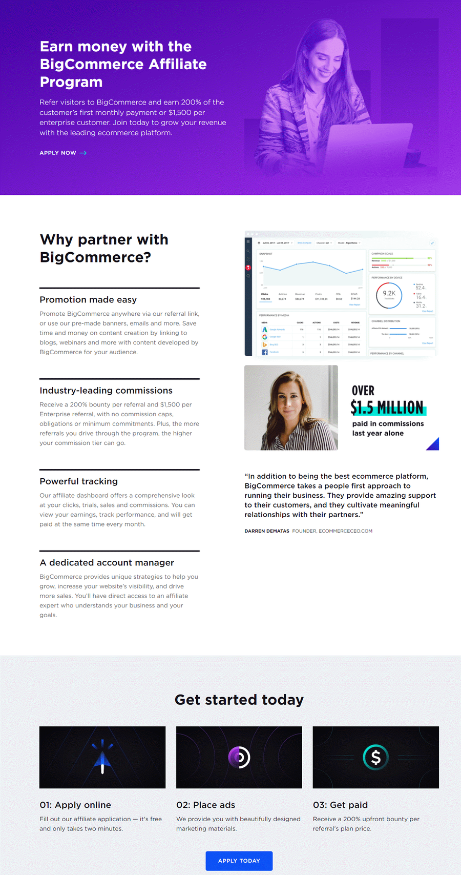bigcommerce affiliate program page: how to find affiliate marketers using your website