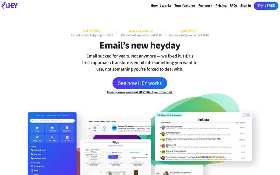 Illustration: 10. Hey’s launch campaign (a new email product created by founders of Basecamp)