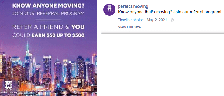 perfect moving facebook post
