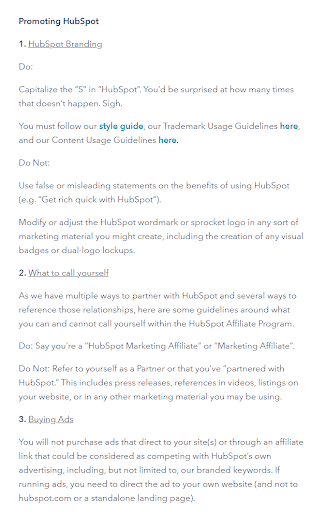 hubspot affiliate agreement